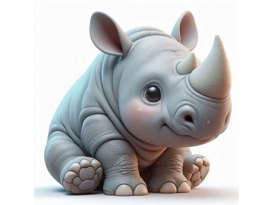 Cute Baby Rhino - Free 3D Print Model - MakerWorld