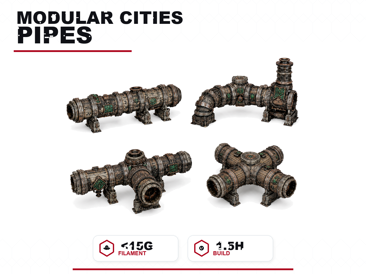Modular Cities Pipe Network - FDM Friendly Terrain