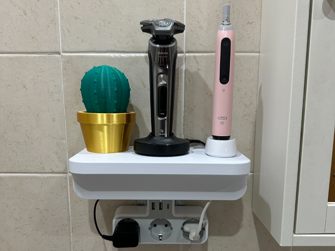 Estante oculta-cables para el baño 