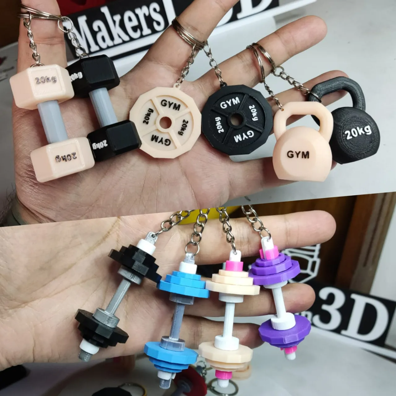 All Models Of Gym Keychains (CUSTOMIZABLE TEXT) view 2