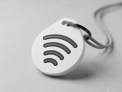 NFC AMS Keychain – Two-Tone Wave Design