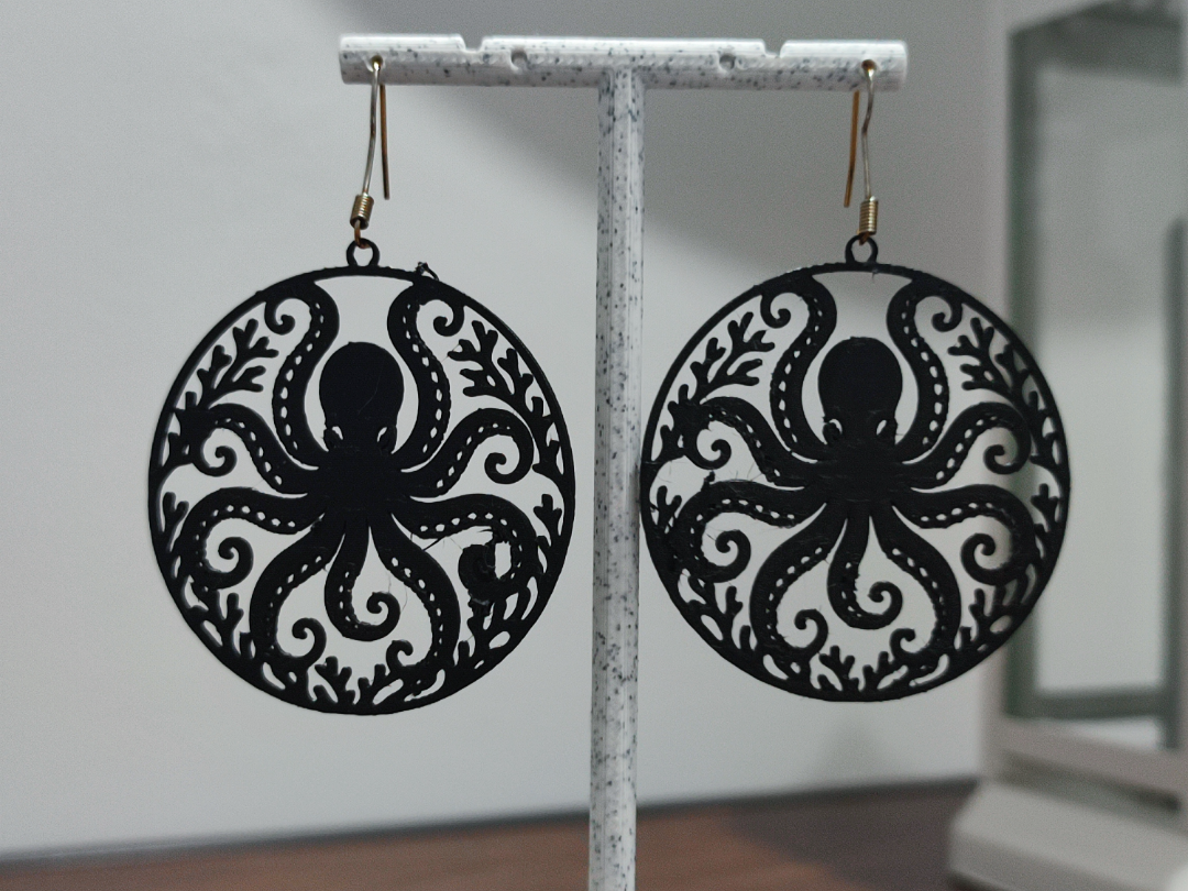 Aretes Octopus Silhouette