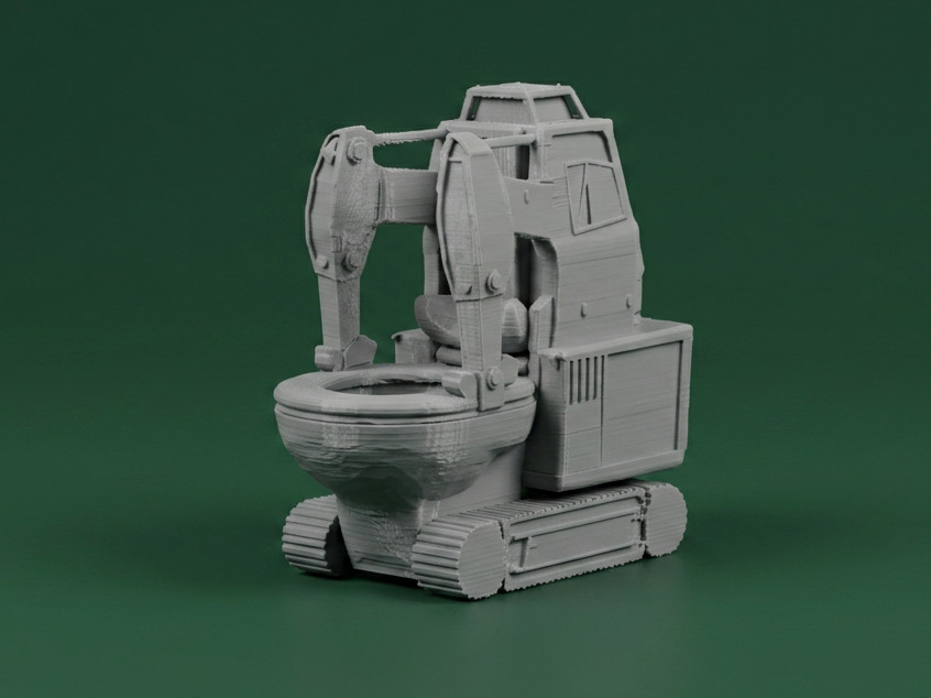 Excavator Toilet – Funny Construction Decor