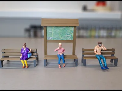 Benches + Tourist information board M1:22,5 M1:24