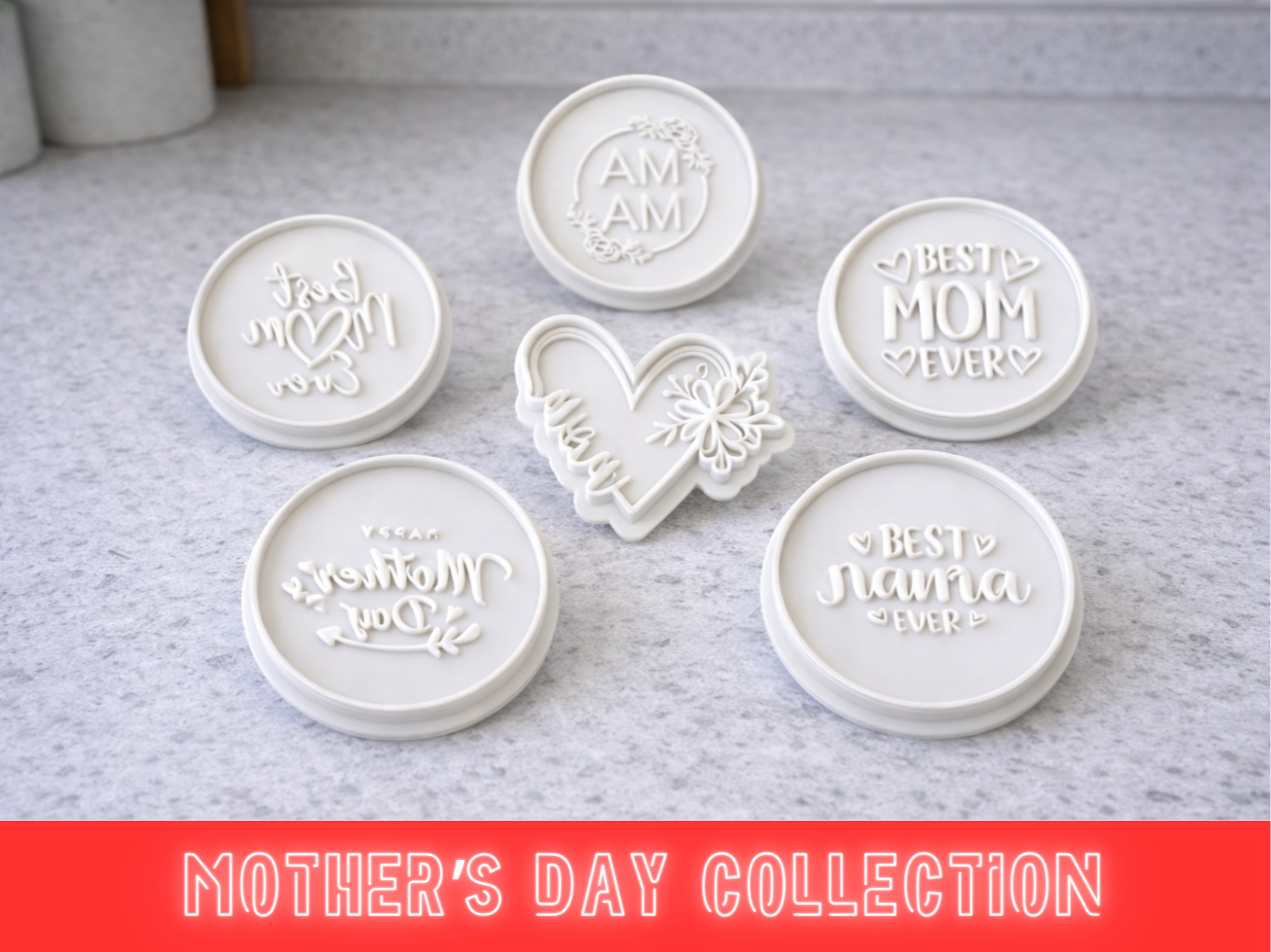 Mother’s Day Cookie Cutter & Stamp Set