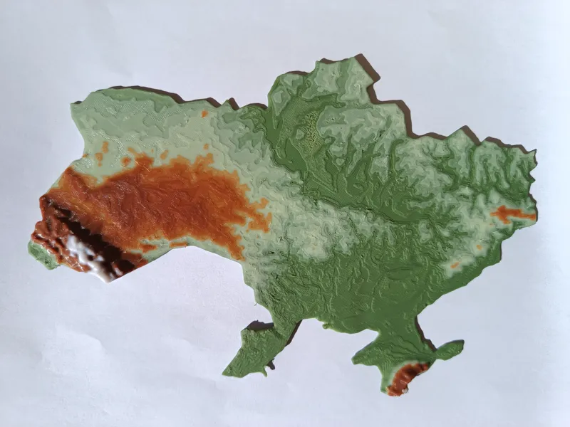 Terrain Map - Colored - Ukraine - No AMS Nedded