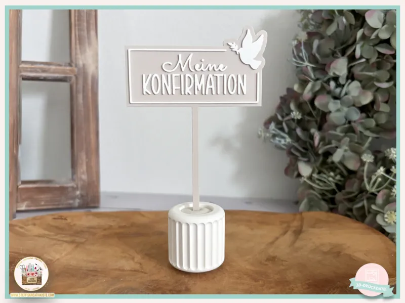 Meine Konfirmation Blumenstecker und Caketopper