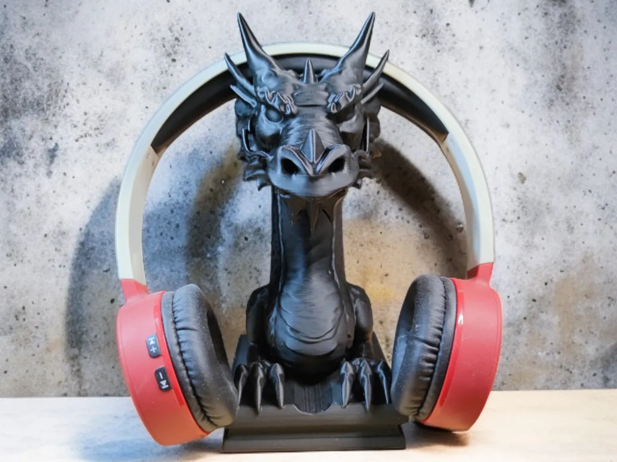 Dekorativer Kopfhörerständer in Drachenform, Sammlerstück, Ornament und Geschenk, tolles Design