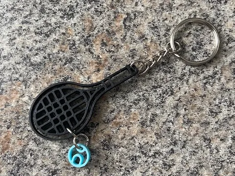 Tennis Racket & Ball Keychain