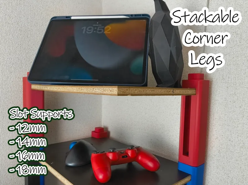 Stackable Corner Legs for DIY Shelf