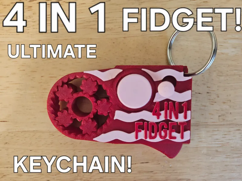 4 In 1 Ultimate Multi Fidget Keychain