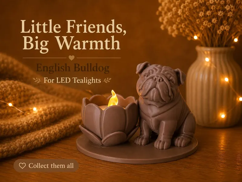 English Bulldog Led Tealight Holder