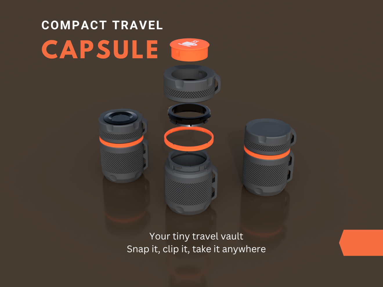 Travel Capsule: Compact EDC Container Pod