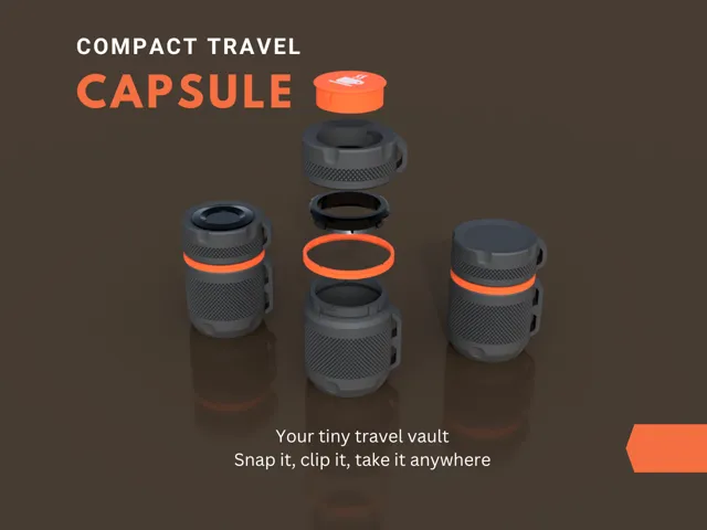 Travel Capsule: Compact EDC Container Pod