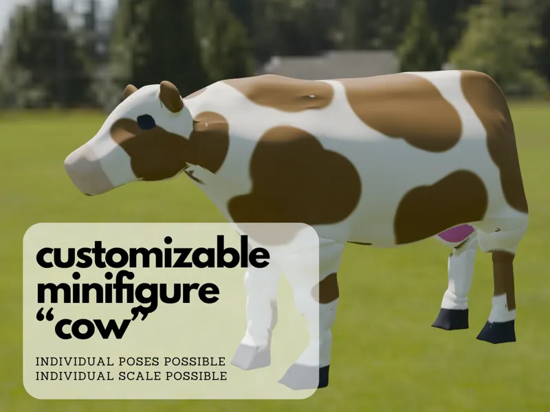 H0 Scale Minifigure "Cow"