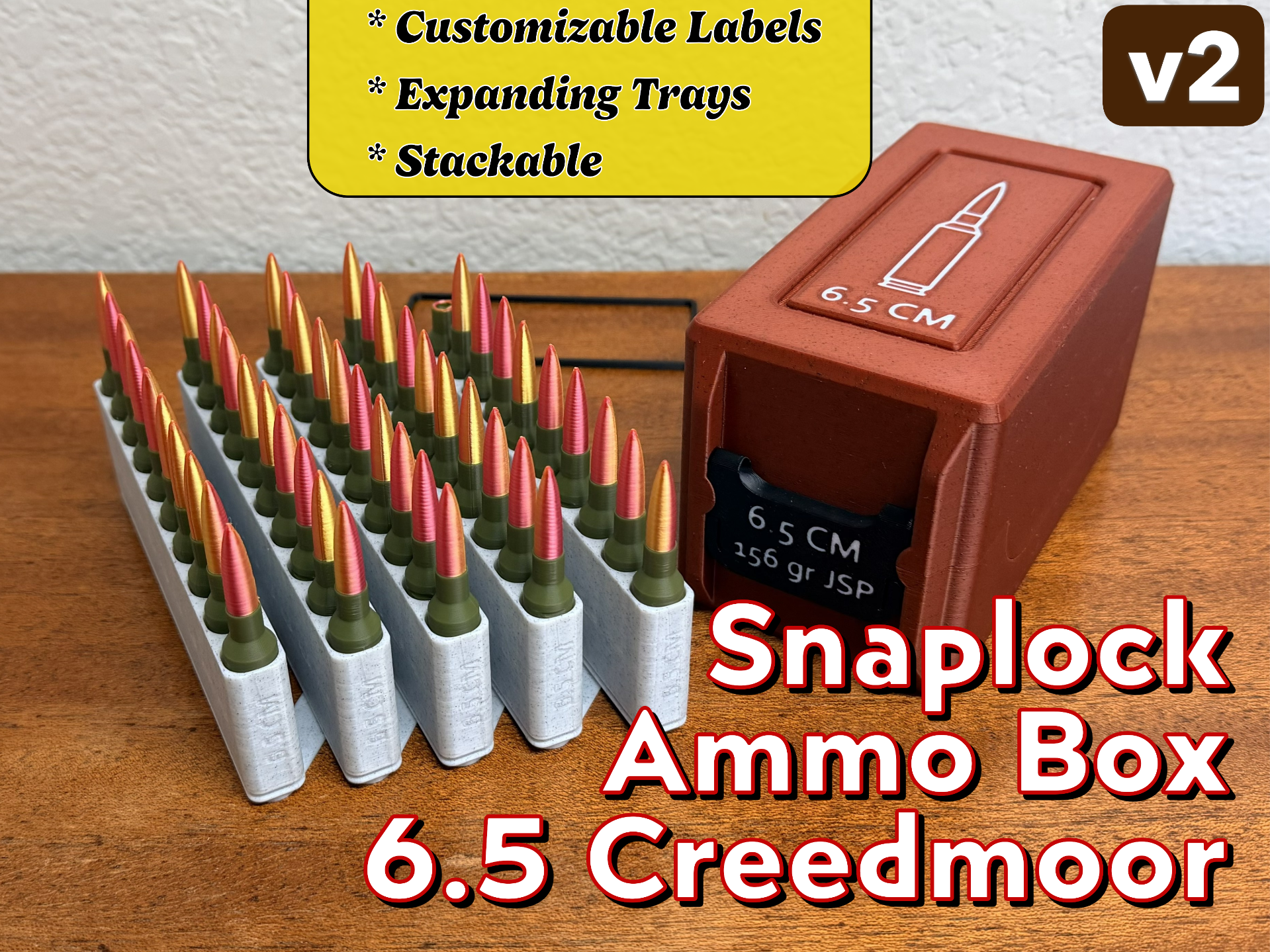 Snaplock 6.5 Creedmoor Ammo Box + Expanding Tray