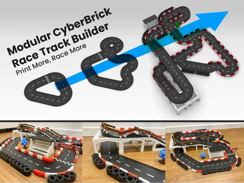 Modular CyberBrick Race Track Builder