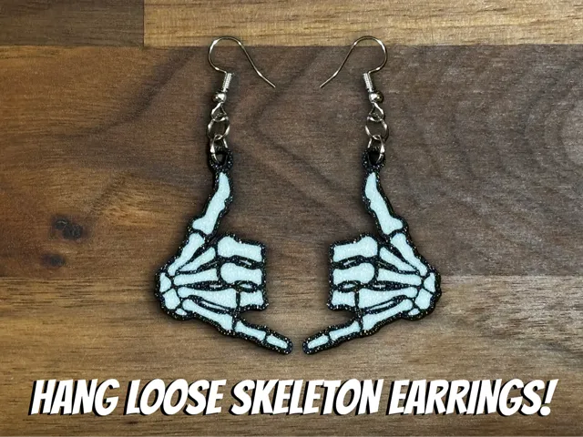 Multicolor Hang Loose Skeleton Halloween Earrings!