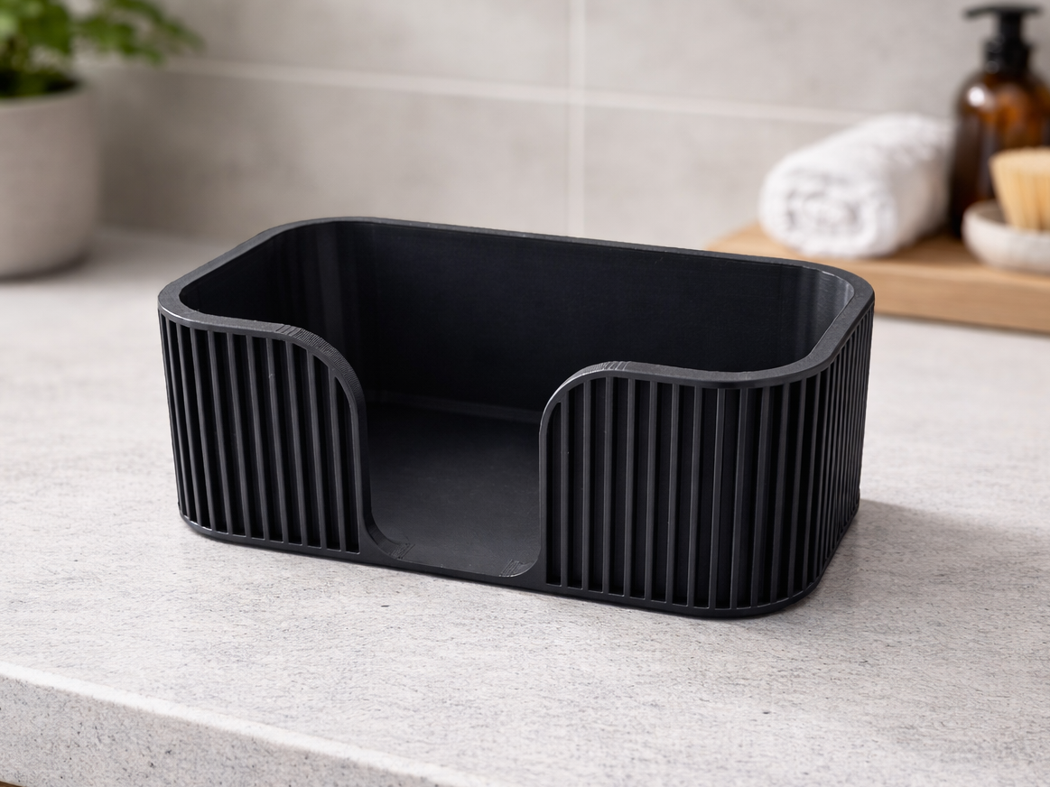 Modern Ribbed Organizer Box - Easy to Print