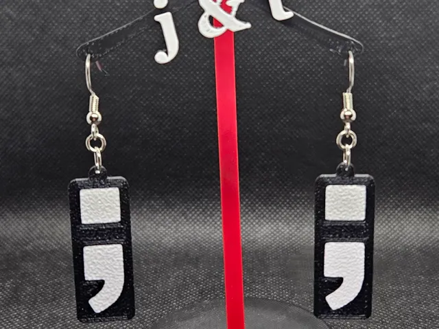 Mental Health awareness (Semi-Colon) earrings