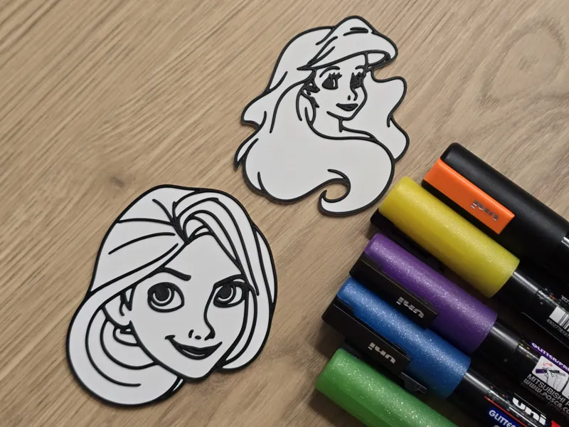 Ariel Rapunzel Coloring Paint Set