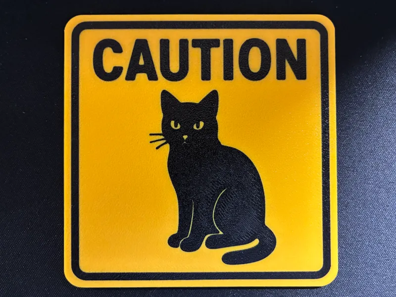 Caution Cat Coaster