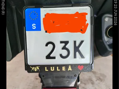 Motorcycle license plate holder with Luleå Hockey motif