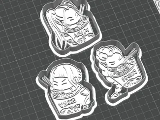 Huntrix and noodles cookie stamp and cutter