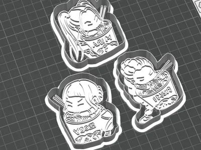 Huntrix and noodles cookie stamp and cutter