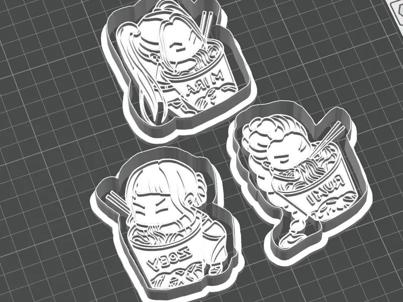 Huntrix and noodles cookie stamp and cutter