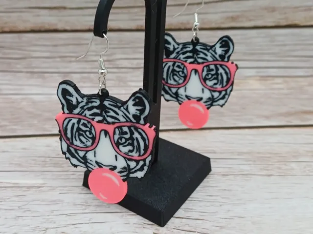 Tiger bubblegum earrings