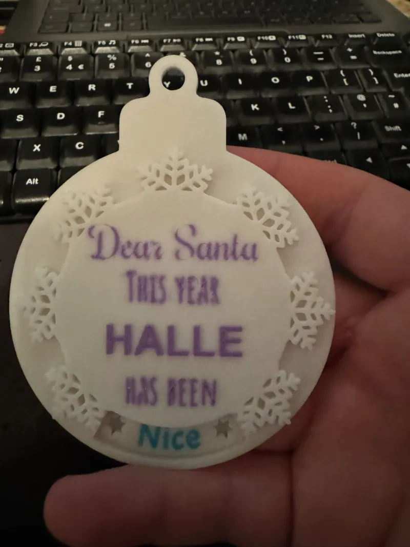 Naughty or Nice Christmas Bauble Customizable Name