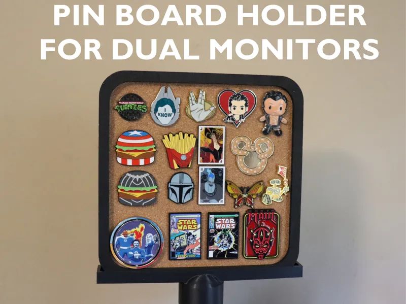 Pin Board Holder For Dual Monitors
