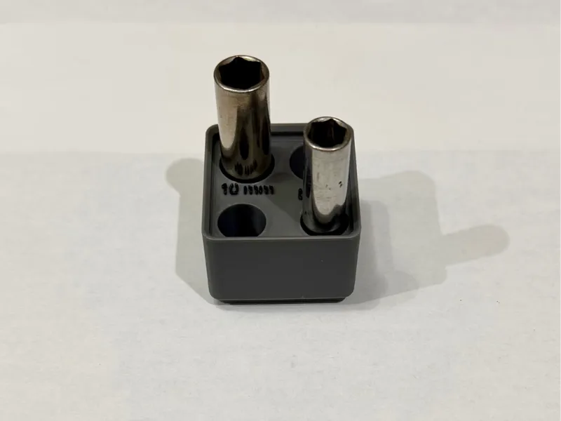 Gridfinity 8mm and 10mm socket 1/4" Metric