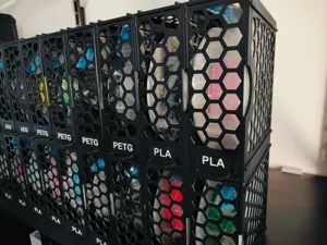 Miniatura 2 do modelo 3D Stackable filament spool storage rack