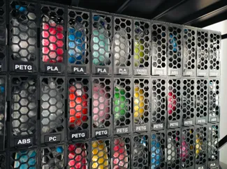 Stackable filament spool storage rack