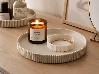 Linea Tray – Minimalist Ribbed Organizer