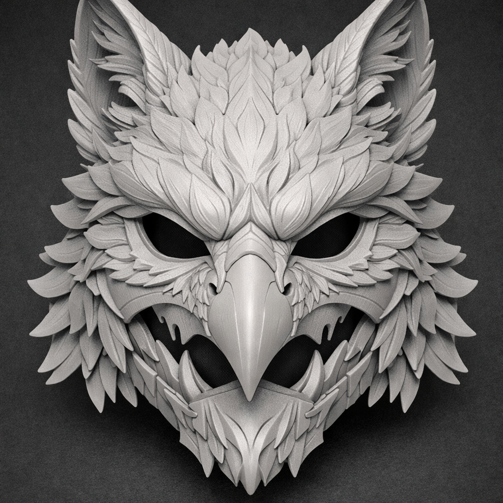 Miniatura 2 do modelo 3D owlbear mask