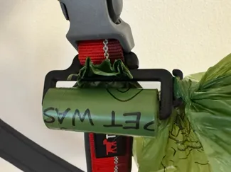 Poop Bag Holder for Straps w/ Bag Hanger