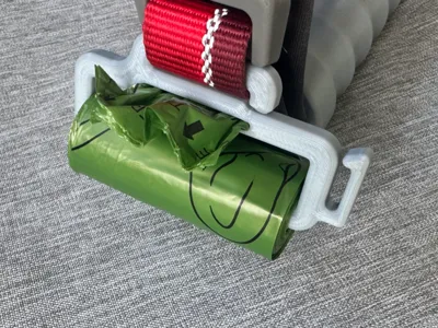 Poop Bag Holder for Straps w/ Bag Hanger