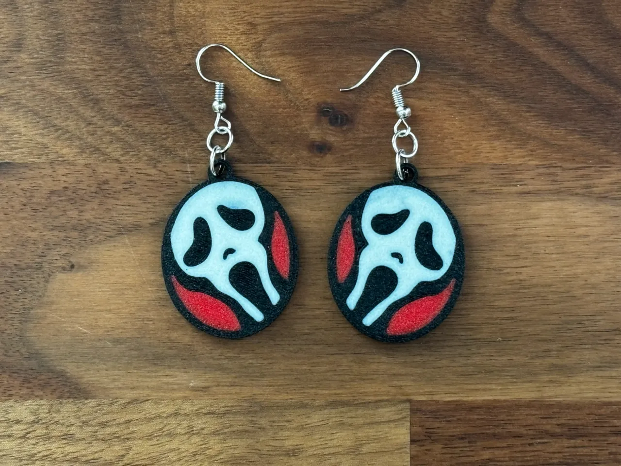 Multicolor Scream Ghostface Halloween Earrings! view 2