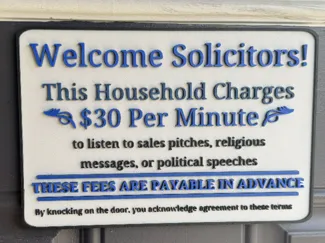 Funny No Soliciting Sign