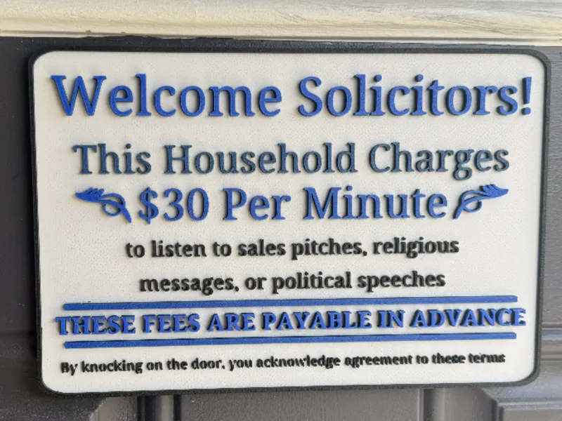 Funny No Soliciting Sign