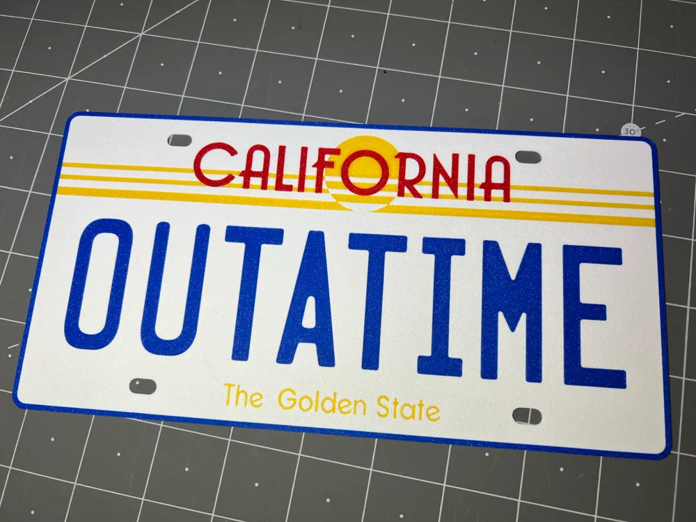OUTATIME Replica Licence Plate, Back To The Future by Studio 727