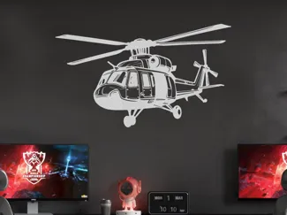 Transport Helicopter Outline Wall Art
