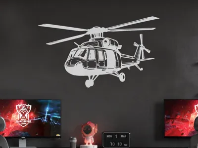Transport Helicopter Outline Wall Art