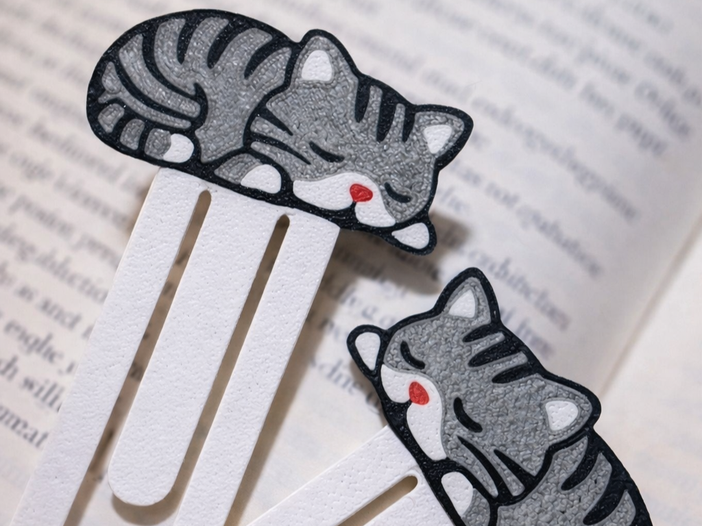 Sleepy silver Cat Bookmarks