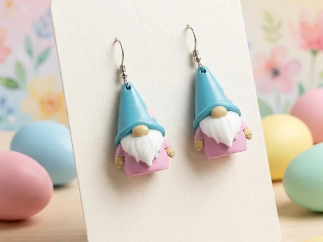 Pastel Easter gnome Dangle Earrings