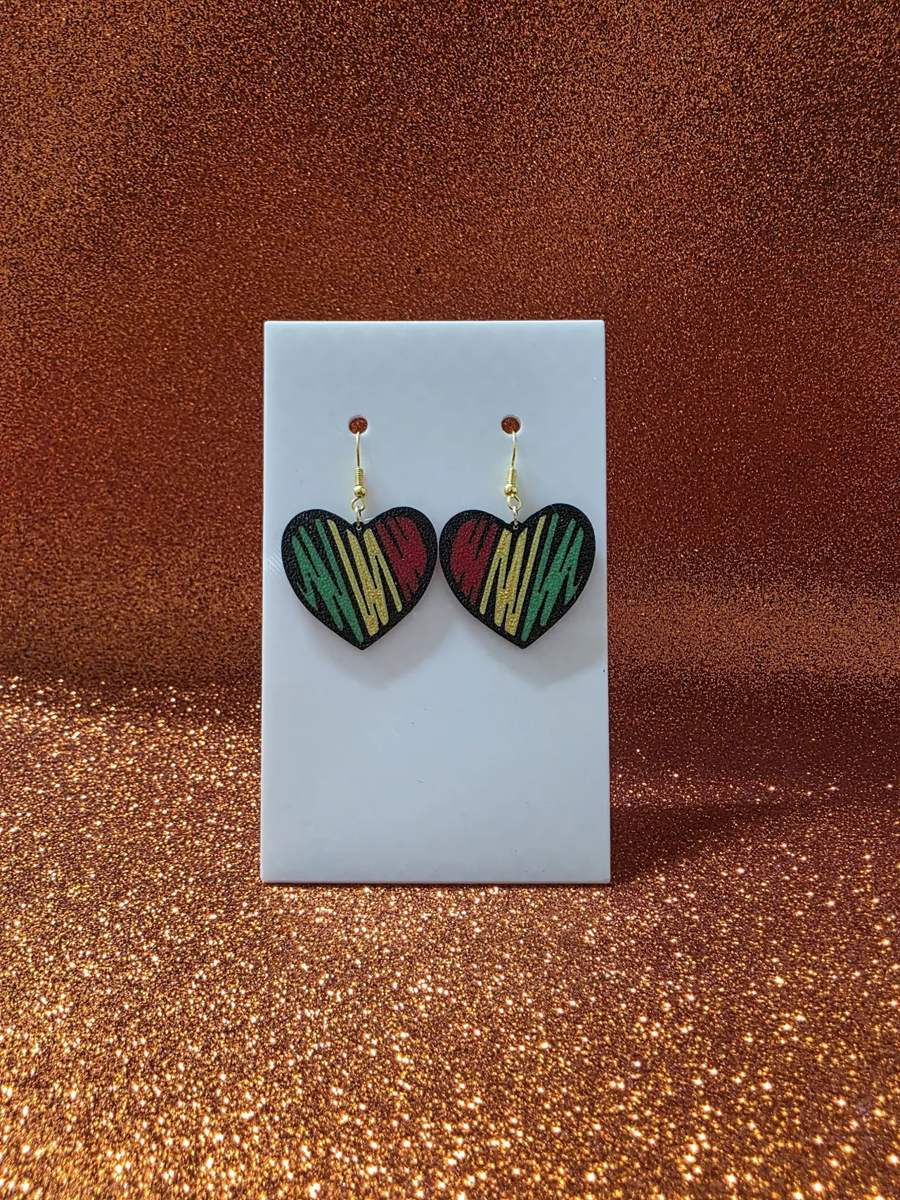 Black History Month Hand-Drawn Heart earrings view 2
