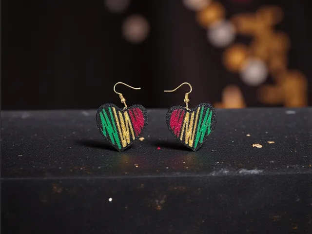 Black History Month Hand-Drawn Heart earrings